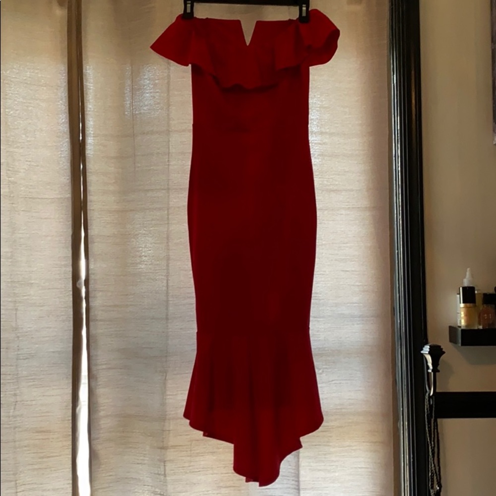 Red midi dress - Picture 5 of 7